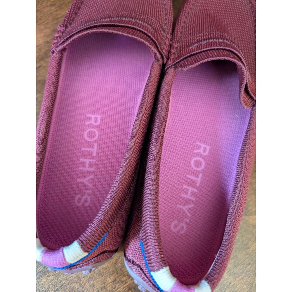 Rothy's The Driver Loafers Women's Size 9 Berry Slip On Shoes Knit Preppy Chic - Picture 6 of 8